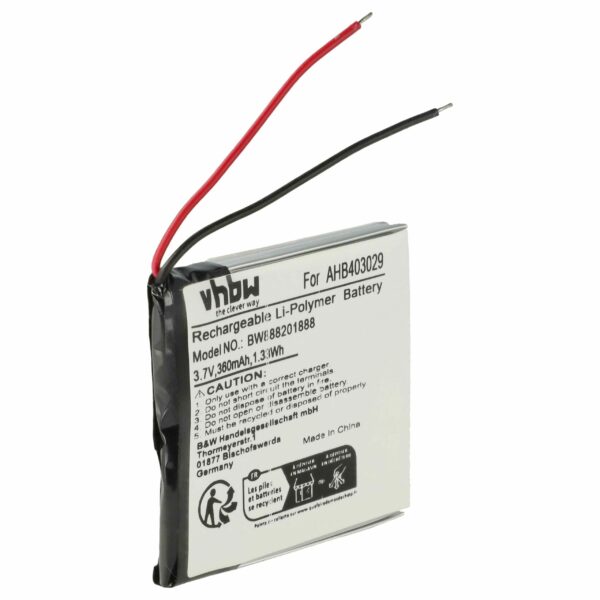 Bateria vhbw para Auricular Sem Fios Plantronics - 360 mAh 3.7 V Li-Polímero