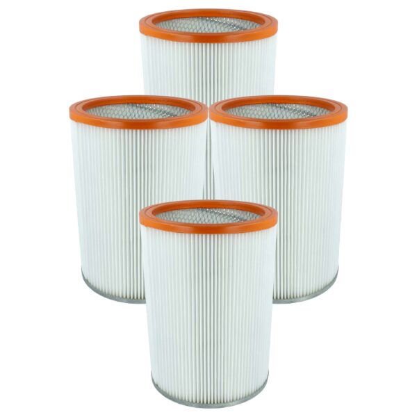 4x Filtro de Cartucho vhbw Compatível com Nilfisk R 637/1 para Aspirador WAP, Laranja/Branco