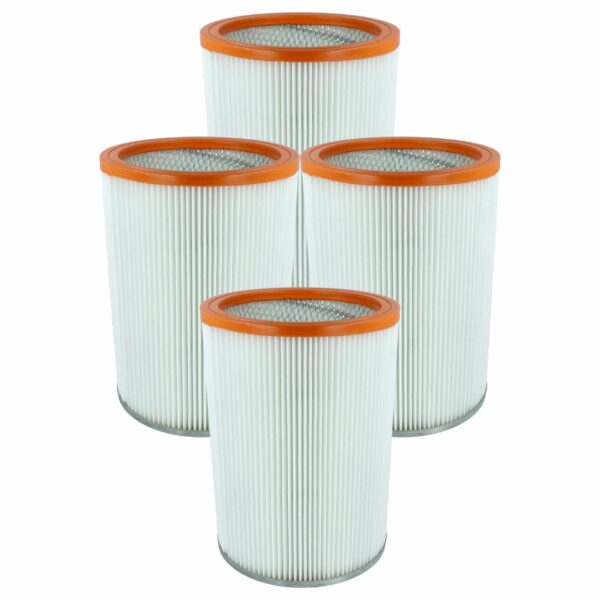 4x Filtro de Cartucho vhbw Compatível com Nilfisk R 637/1 para Aspirador WAP, Laranja/Branco