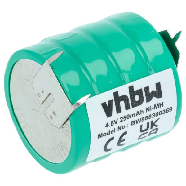 Bateria Botão Recarregável V250H 3 Contactos NiMH 250 mAh 4.8 V - vhbw