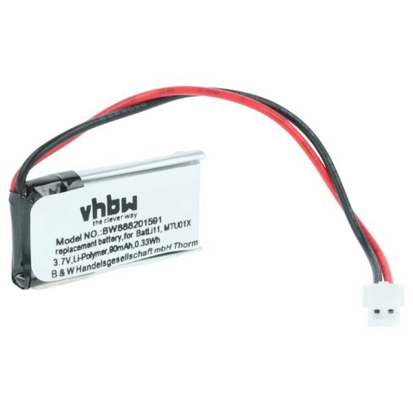 Bateria para Sistema de Alarme vhbw compatível com Intercom BatLi11, MTU01X - 90 mAh 3.7 V Li-polímero
