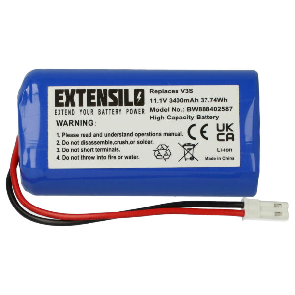 Bateria EXTENSILO para iLife V3s, V5, V5s, V3 - 3400mAh, 11.1V, Li-Ion