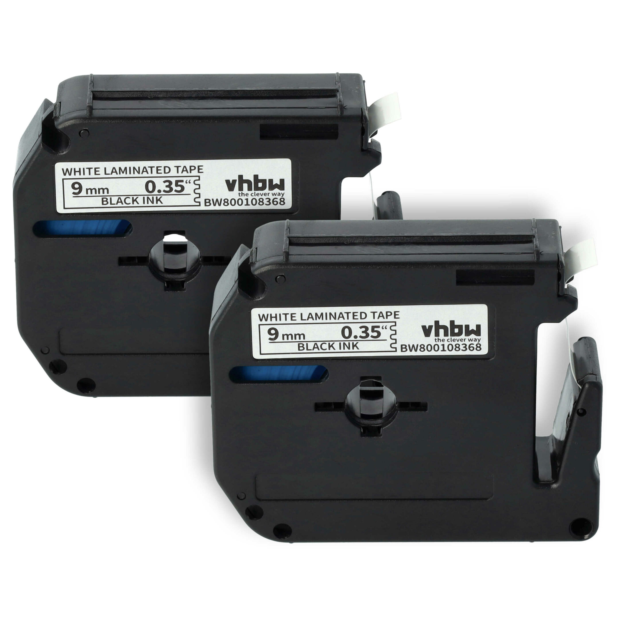 2x Fita de Etiquetas compatível com Brother M-K221 - 9 mm Preto sobre Branco