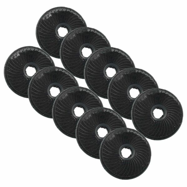 Pack de 10 Filtros de Carvão Ativado vhbw para Coifa Zanussi, Electrolux e Outras Marcas (AS-AZKF350, CR430)