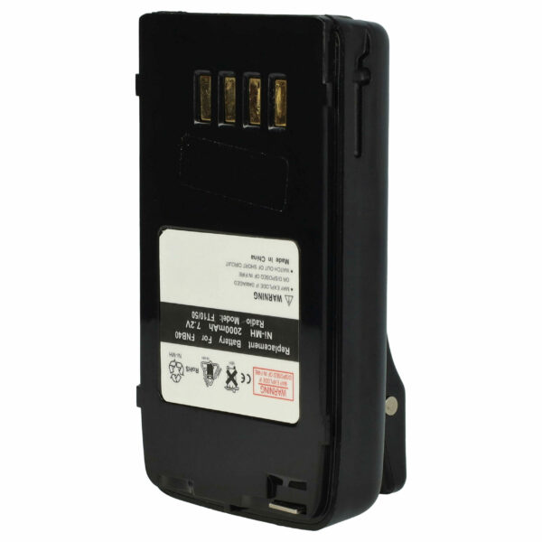Bateria vhbw 2000 mAh 7.2V NiMH para Rádios Vertex Yaesu - Substitui FNB-V47IS, FNB-V49, FNB-47H, FNB-47, FNB-V47 + Clip de Cintura