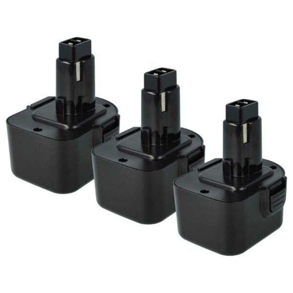 3 Baterias vhbw A9252 para Black & Decker - 12V 3000 mAh NiMH