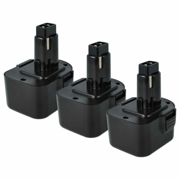 3 Baterias vhbw A9252 para Black & Decker - 12V 3000 mAh NiMH