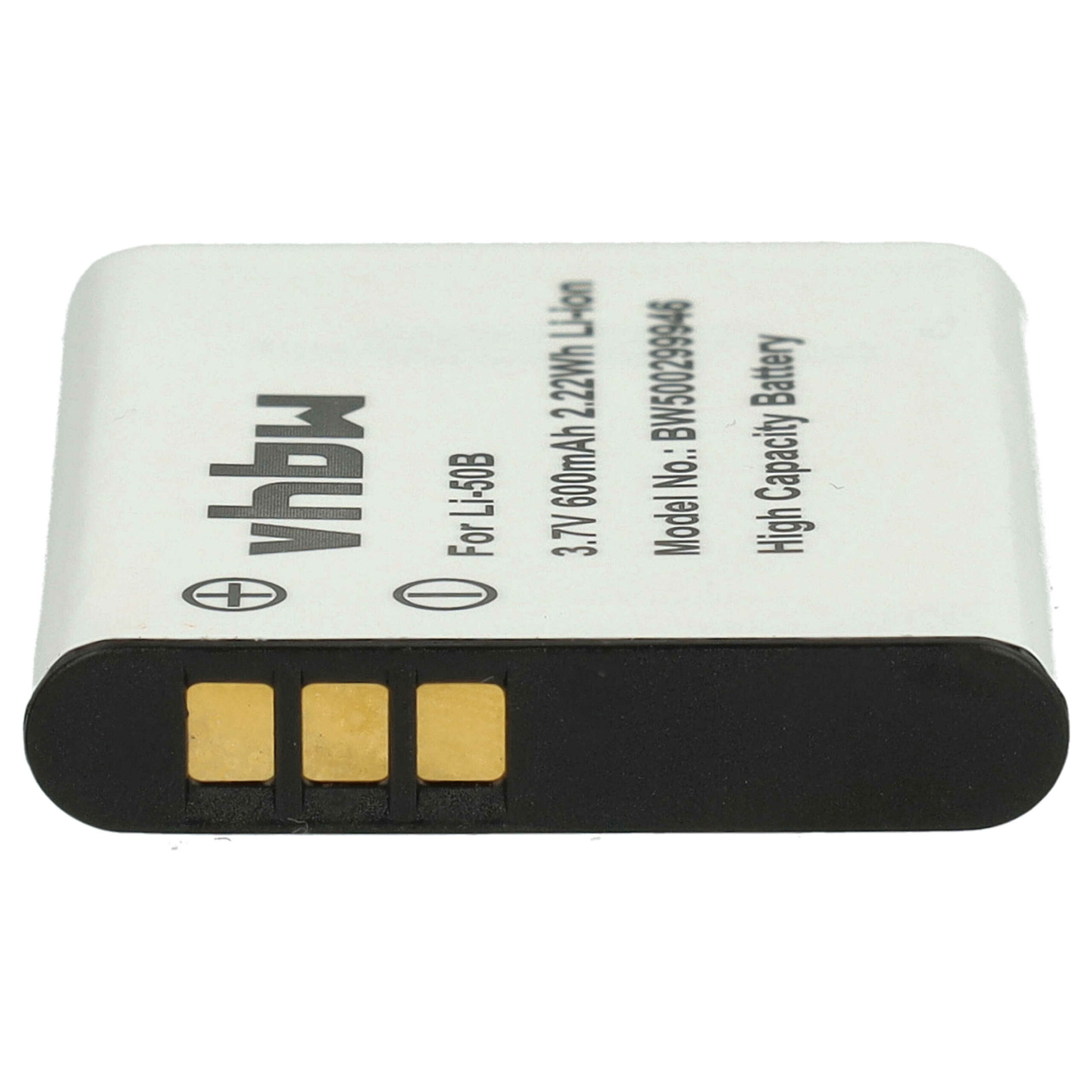 Bateria vhbw compatível com Casio NP-10, NP-150 - 600mAh, 3.7V, Li-Ion - Image 8