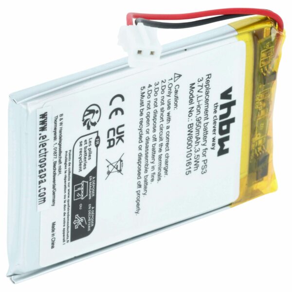 Bateria para Comando PlayStation vhbw - LIP1359, LIP1859, LIP1472 - 950 mAh 3.7V Li-Ion