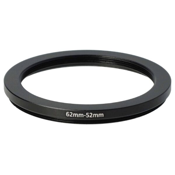 Anel Adaptador Step-Down vhbw de 62 mm para 52 mm para Lentes de Câmara