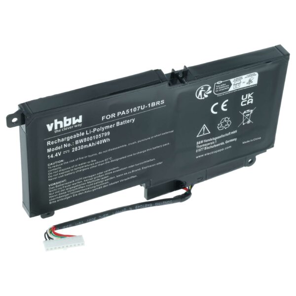 Bateria para Portátil vhbw Toshiba Satellite L40-A, L50-A, P50-A 2830 mAh 14.4 V