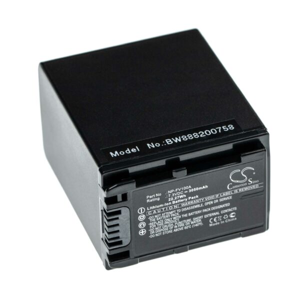 Bateria vhbw compatível Sony NP-FV100A - 3050 mAh 7.3 V Li-Ion
