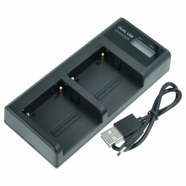 Carregador de Baterias Micro-USB + USB-C com Cabo para Sony CCD-SC5 vhbw