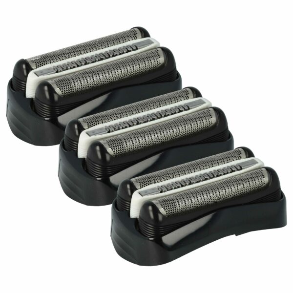 3 Cabeças de Barbear vhbw Compatíveis com Braun 32B, 32S - Preto