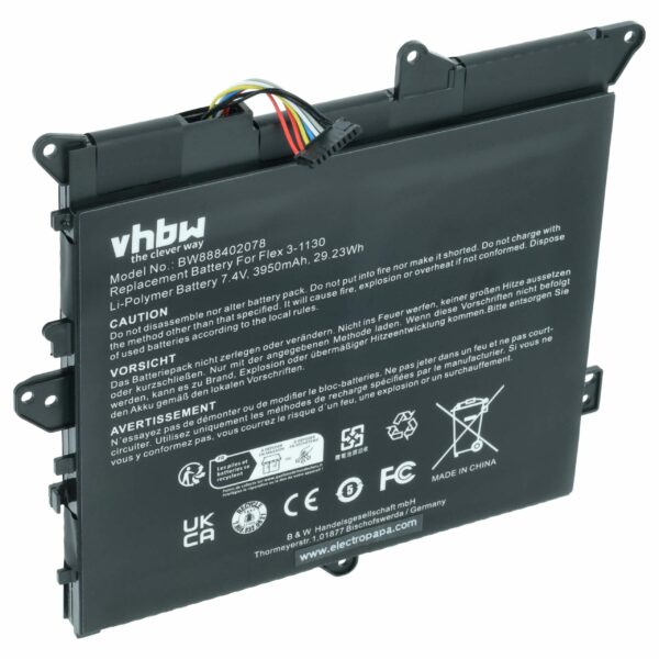 Bateria vhbw para Lenovo - 3950 mAh 7.4 V Li-polymer (substitui 5B10K10168, 5B10H11758, 5B10H09630, 5B10H09632)