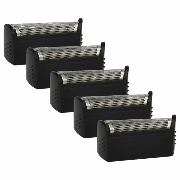 5x Lâmina de Barbear Compatível com Braun 597, 596 - vhbw com Moldura, Preto/Prateado