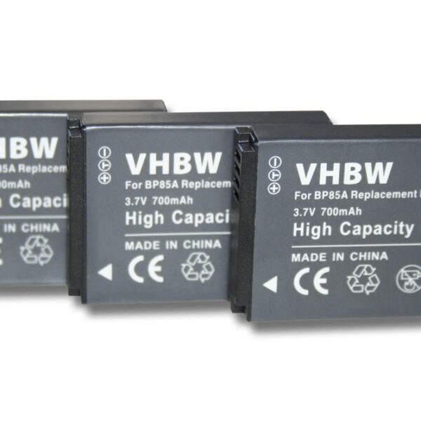3x Bateria compatível Samsung BP85a, EA-BP85a, IA-BP85a, BP-85a - 700mAh, 3.7V, Li-Ion
