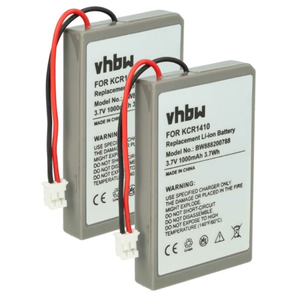 Bateria de Substituição vhbw para Comando Sony PlayStation - 1000 mAh 3.7 V Li-Ion (2 unidades)