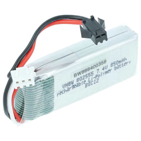 Bateria vhbw 850 mAh 7.4 V Li-polymer SM-2P para Modelos de Radiocontrolo
