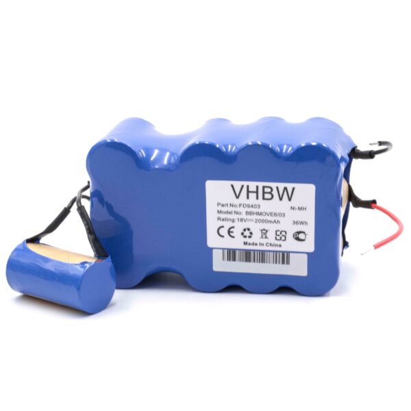 Bateria vhbw NiMH 2000mAh 18V para aspirador Bosch BBHMove