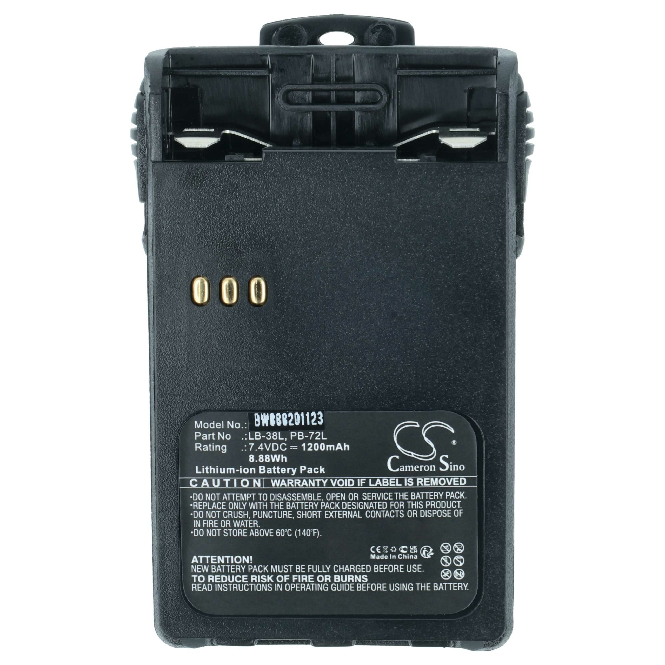 5x Baterias vhbw para Rádio Huntec PB200, LB-62L 1200 mAh 7.4 V Li-Ion + Cliper de Cinto - Image 3