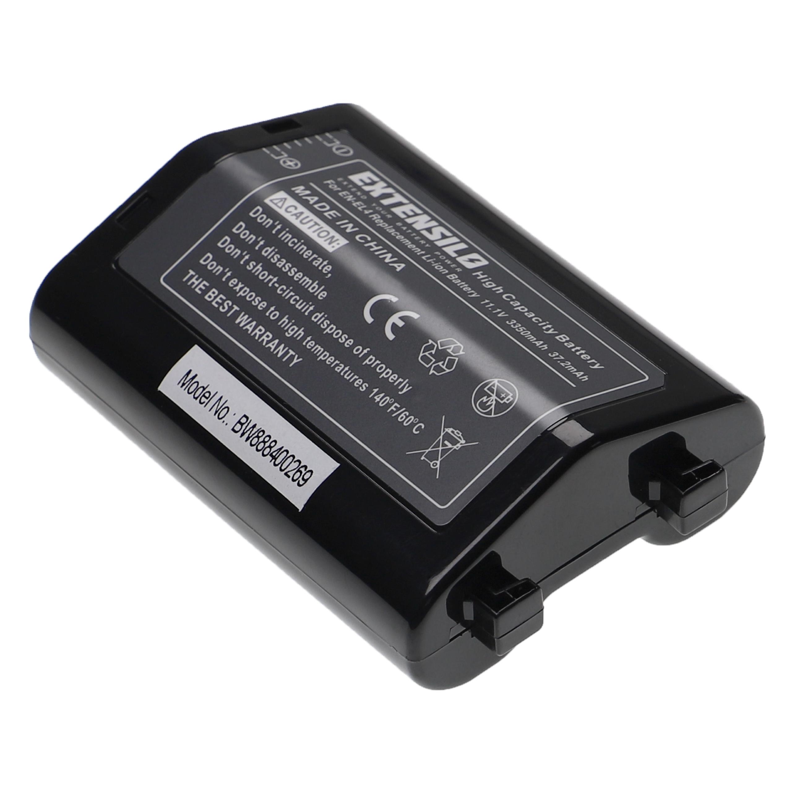 3x Bateria EXTENSILO para Nikon EN-EL4e, EN-EL4a, EN-EL4 - 3350mAh, 11.1V, Li-Ion - Image 2