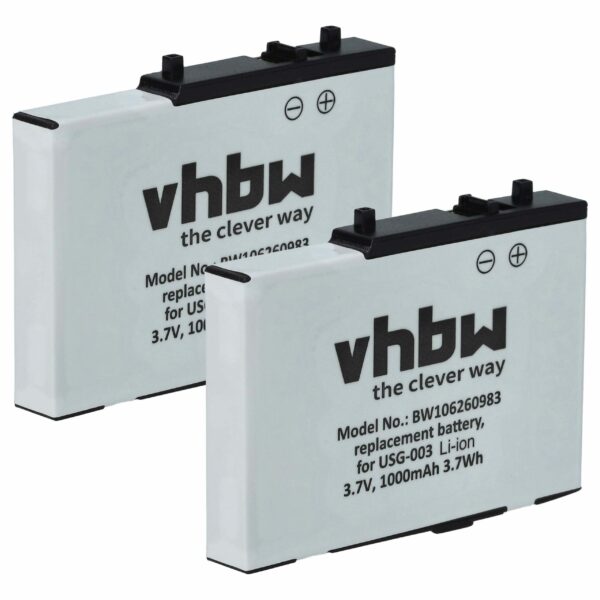 2x Bateria para Nintendo USG-001, USG-003 - 900 mAh 3.7 V Li-Ion vhbw