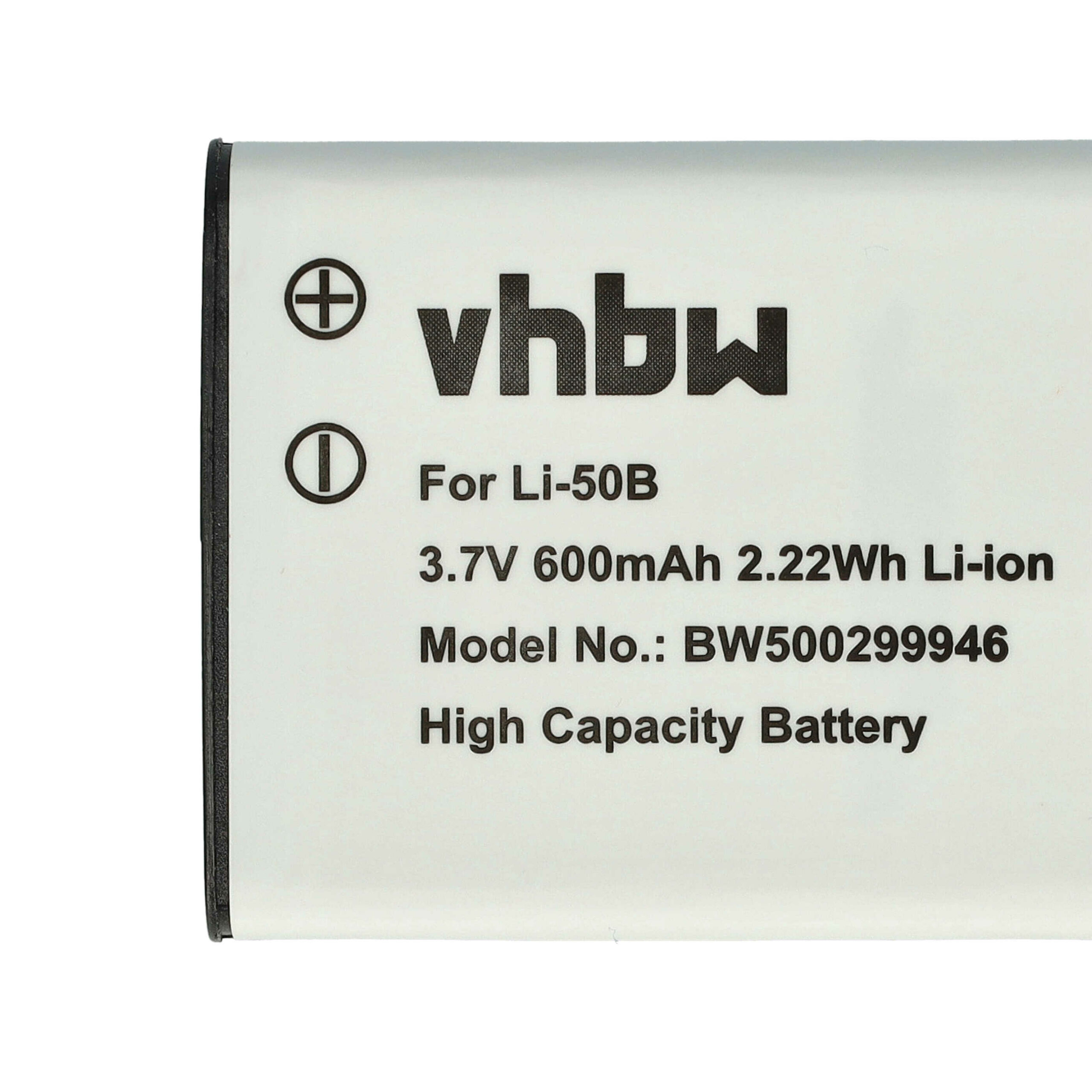 Bateria vhbw compatível com Casio NP-10, NP-150 - 600mAh, 3.7V, Li-Ion - Image 5