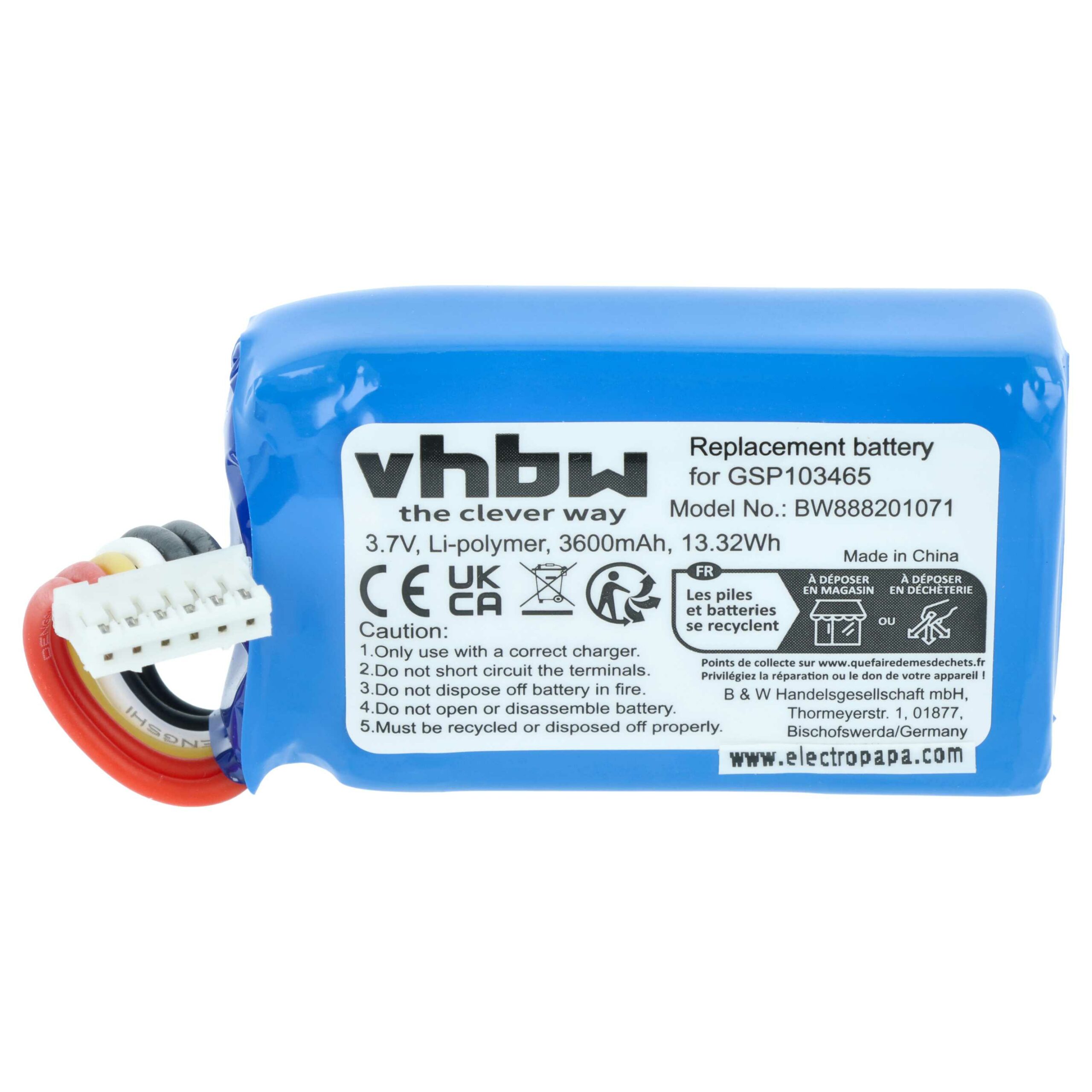 Bateria vhbw para coluna JBL Link 10 (3600 mAh, 3.7 V, Li-polímero) - Image 3
