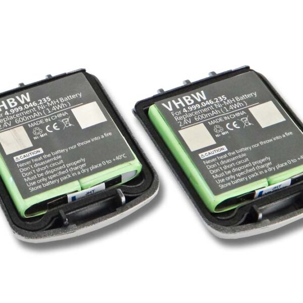 2x Bateria substitui 4999046235, NTTQ49MAE6, 4.999.046.235 para telefone fixo Nortel - 600 mAh 2.4 V NiMH