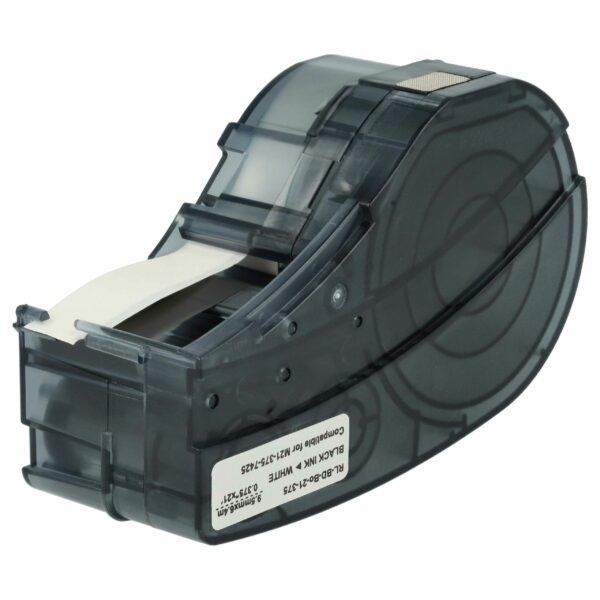 Fita de Etiquetas vhbw Compatível com Brady M21-375-7425 - 9,5 mm Preto sobre Branco