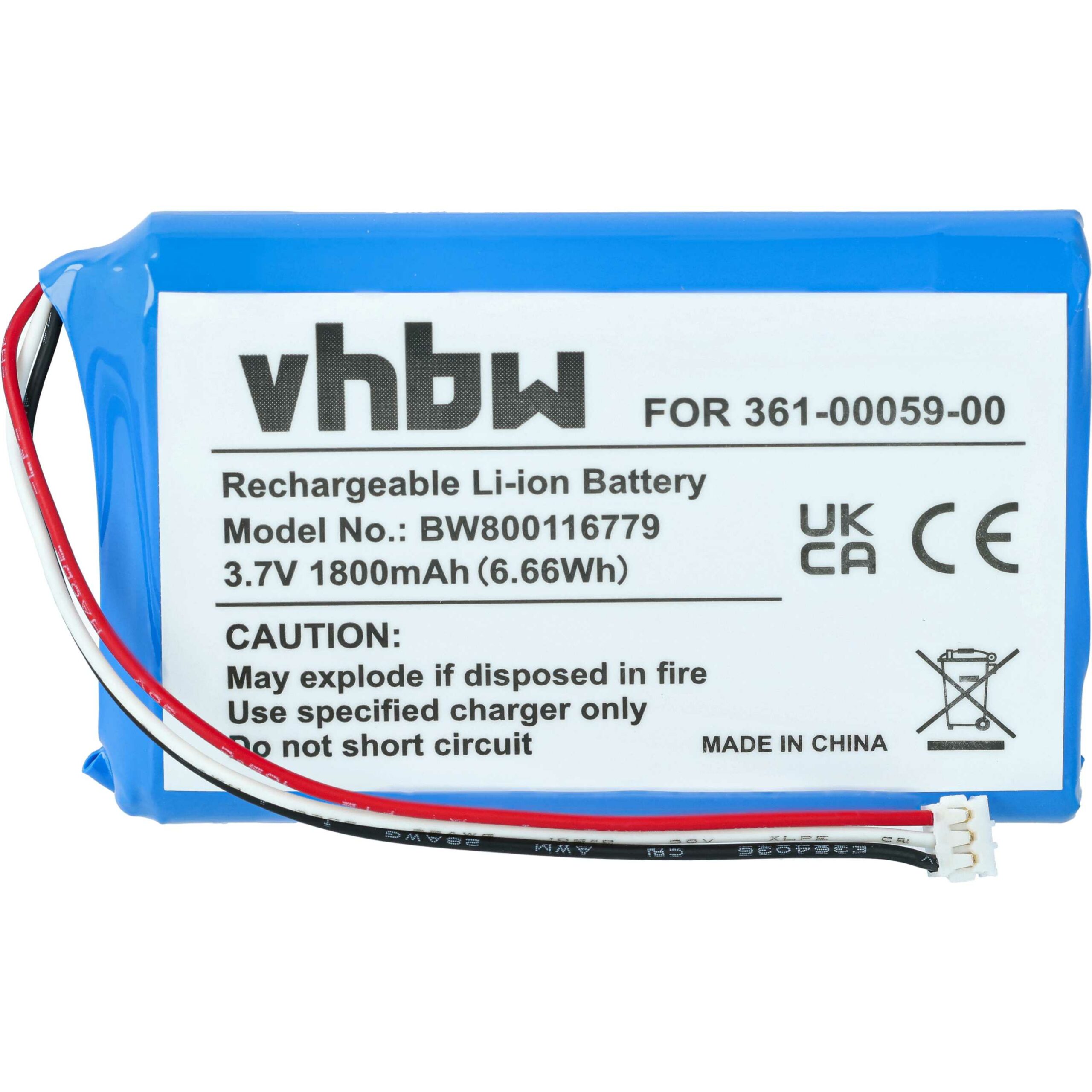 Bateria vhbw para GPS Garmin 361-00059-01 - 1800mAh, 3.7V Li-polymer - Image 3