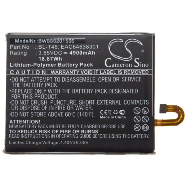 Bateria vhbw para LG EAC64638301, BL-T46 - 4900 mAh 3.85 V Li-polímero