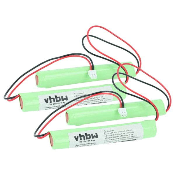 Bateria de Emergência 2x 800 mAh 4.8 V NiCd vhbw substitui BAES TD512433