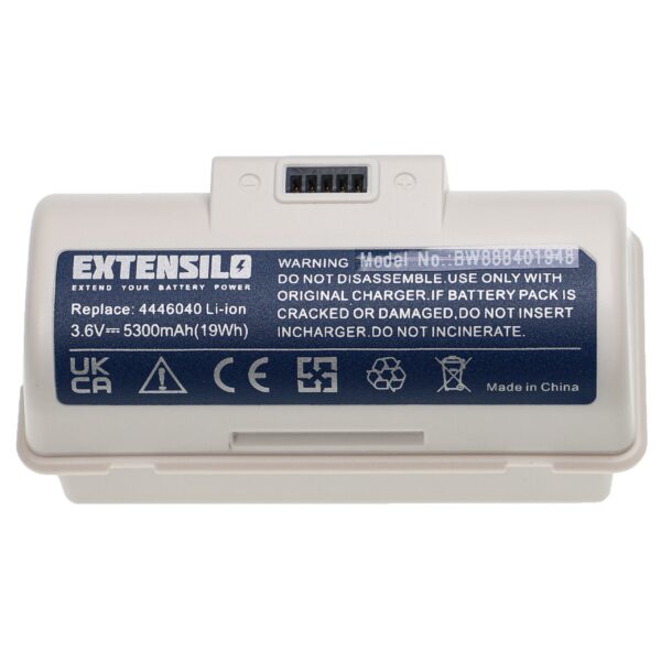 Bateria EXTENSILO para iRobot 5300mAh, 3.6V, Li-Ion (substitui 4446040, BC674)