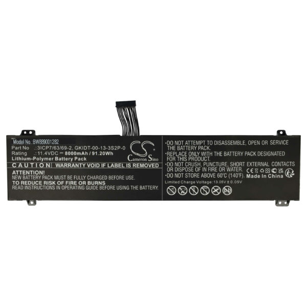 Bateria vhbw para portáteis Adata / Schenker 8000 mAh 11.4 V