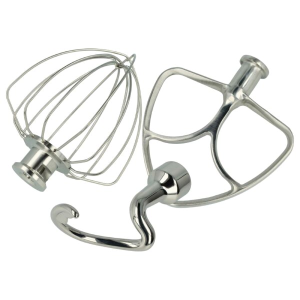 Conjunto de 3 acessórios para batedeira KitchenAid (batedor, gancho amassador e vara de bater) vhbw