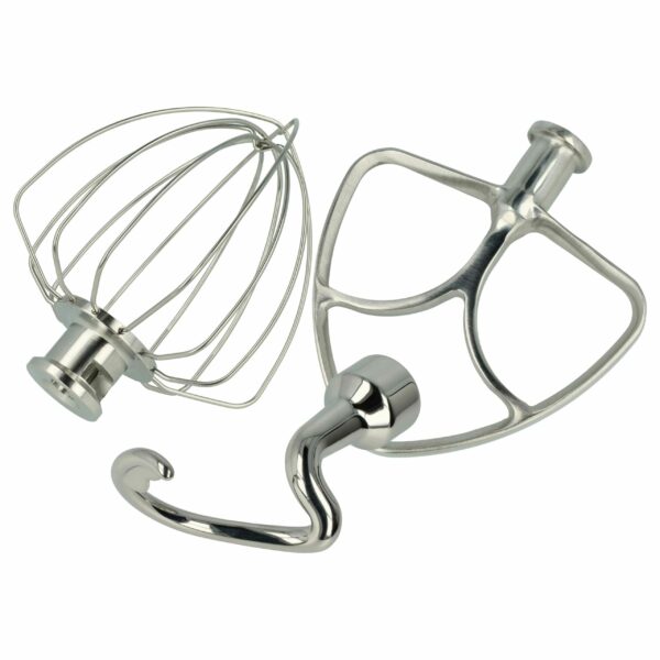 Conjunto de 3 acessórios para batedeira KitchenAid (batedor, gancho amassador e vara de bater) vhbw