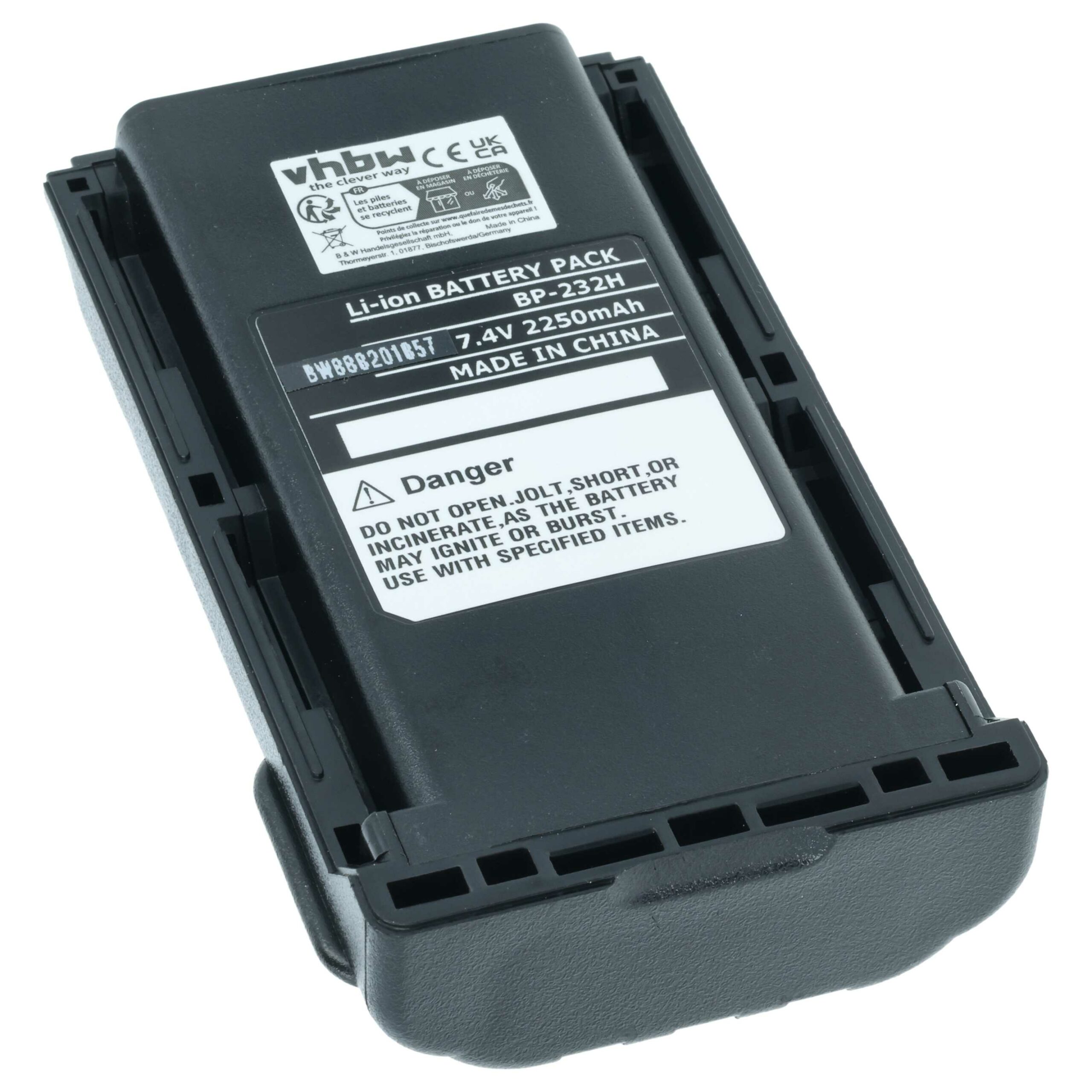 Bateria vhbw 5x para Icom BJ-2000, BP-232, BP-231, BP-231N, BP-230, BP-230N - 2250 mAh 7.2 V Li-Ion - Image 9