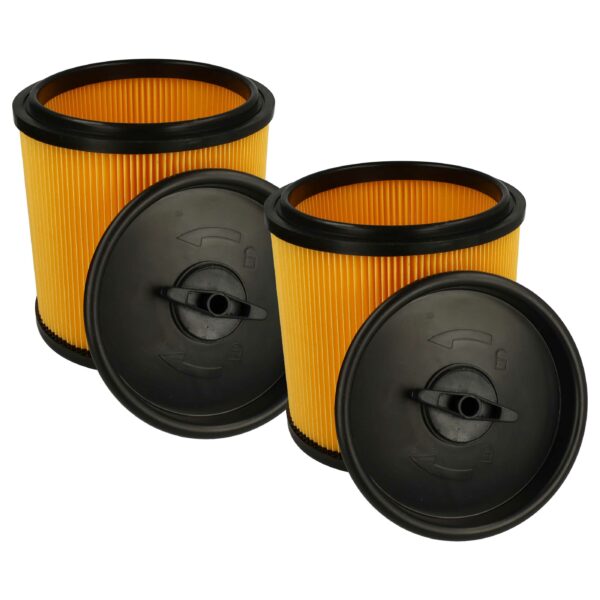 2x Cartucho Filtro Substituto Grizzly 91092030 para Aspirador Parkside, Preto/Amarelo
