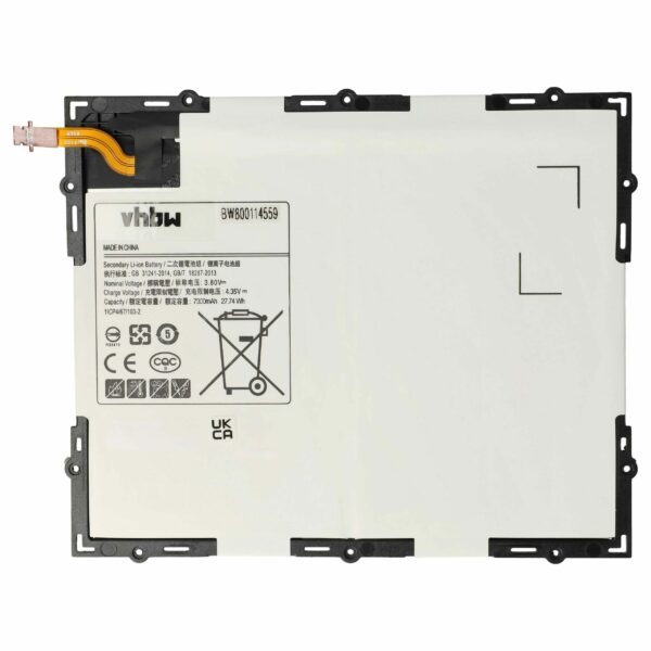 Bateria para Tablet Samsung GH43-04628A, EB-BT585ABE, EB-BT585ABA - 7300 mAh 3.8 V Li-polímero vhbw