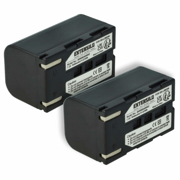 2x Bateria EXTENSILO para Samsung SB-LSM80, SB-LSM320, SB-LSM160 - 1640mAh, 7.2V, Li-Ion