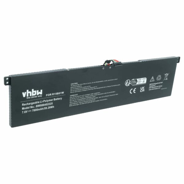 Bateria vhbw para Xiaomi R15B01W - 7800 mAh 7.6 V Li-polímero