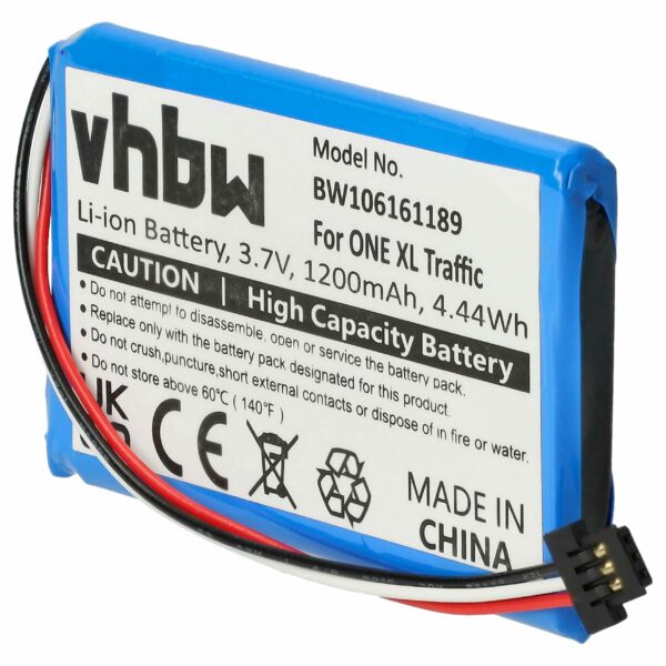 Bateria vhbw para GPS TomTom - 1200mAh, 3.7V (Substitui Maxell ICP553450)
