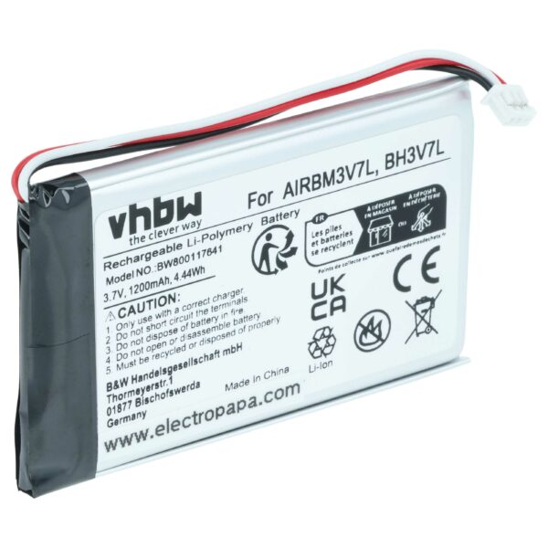 Bateria vhbw para Controlo Remoto Autec R0BATT00E0018, AIRBM3V7L, BH3V7L - 1200 mAh