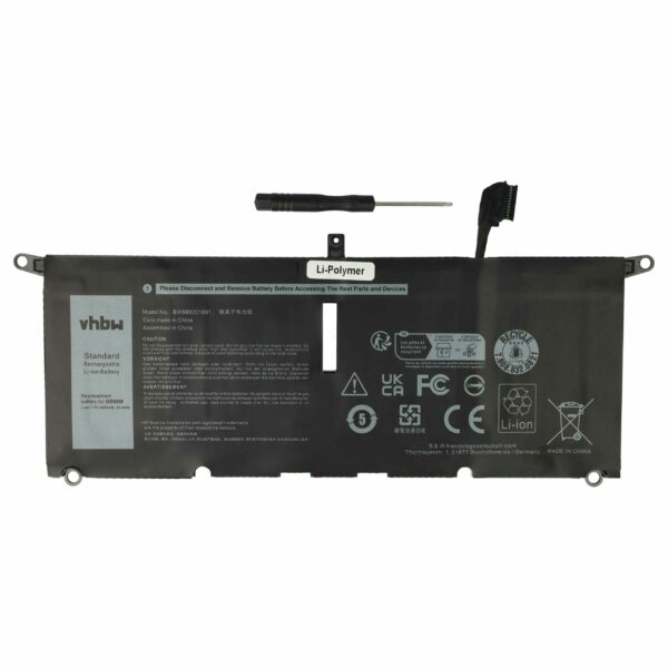 Bateria vhbw para Dell (H754V, DXGH8, 0V48RM, 0H754V, HK6N5, DGV24) - 4400 mAh 7.6 V Li-polymer