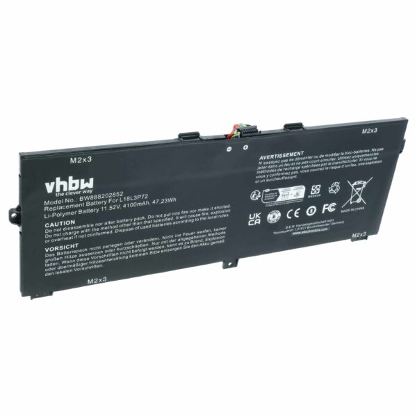 Bateria vhbw para Lenovo ThinkPad X390 Yoga (4100 mAh, 11.52 V)