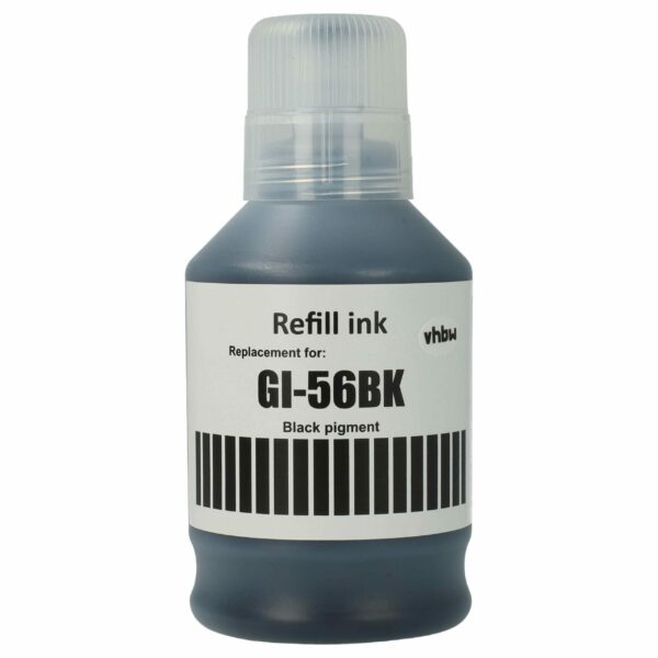 Tinta de Recarga Preta vhbw Compatível com Canon 4412C001, GI-56BK - Pigmentada, 170 ml