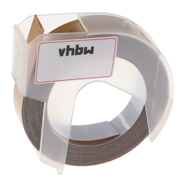 Fita de Relevo 3D vhbw Substitui Dymo 0898140 - 9 mm Branco a Dourado