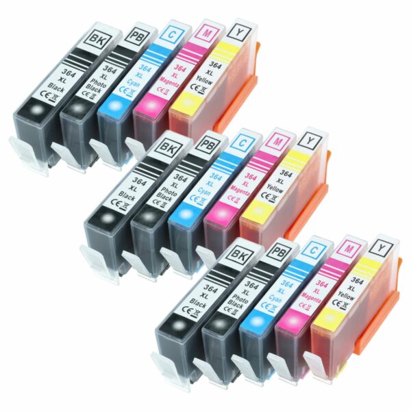 Pack de 15 Cartuchos de Tinta vhbw para HP DeskJet 3070 - Preto/Cyan/Magenta/Amarelo + Preto Fotográfico